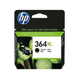 Tintenpatrone Kompatibel für HP 364XL P-BK Chip, Füllstandanzeige (1x Schwarz)