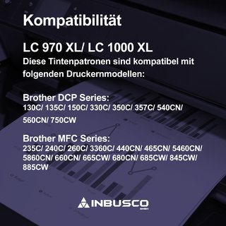 1x Druckerpatronen kompatibel für Brother LC1000BK / LC970BK -26ml (Black)