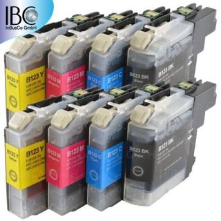 8x Tinte für Brother DCP-J 152 W / DCP-J 4110 W / DCP-J 4110 DW  LC121 LC123