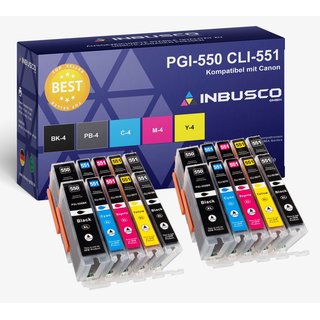20x Tinten Patrone Chip IBC Kompatibel für Canon 550 551 PIXMA MG5650 IP7250 MX925 MG5450 3 **20x Tinte (Mehrfarbig)