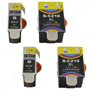 4x Druckerpatronen IBC Kompatibel für Samsung CJX-1000 CJX-1050W CJX-2000FW INK C - M210 3 (2 x Schwarz (20 ml Black),2 x Color (39ml Color))