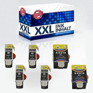 1 - 10 DruckerTintenpatronen IBC fr Samsung CJX-1000 CJX-1050 CJX-2000 INK C-M210 1 2x Schwarz 1x color
