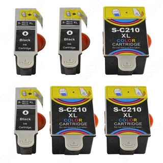 1 - 10 Druckerpatronen IBC fur Samsung CJX-1000 CJX-1050 CJX-2000 INK C-M210 1 3x schwarz, 3x Colour