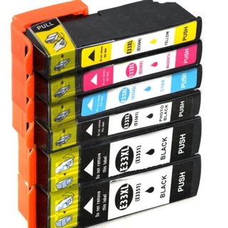 6x IBC Tintenpatronen Kompatibel für Epson XP-635 XP-630 XP-640 XP-540 XP-530 XP-900 51 (2x Black 1x Black 1x Cyan 1x Magenta 1x Yellow - 12 ml)