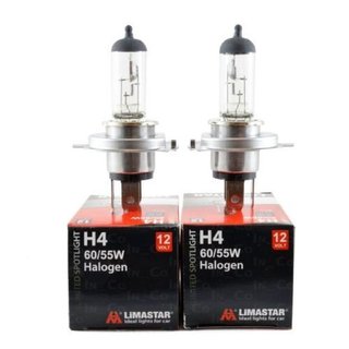 2 x H4 Halogen Autolampen Brenner Birnen Super White Limastar 12V 60/55W 1