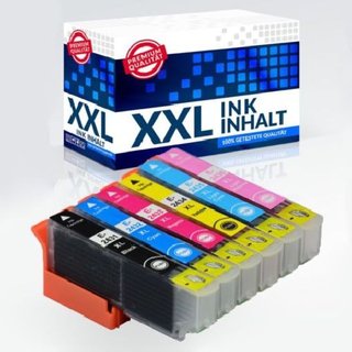 6er-Pack Tinten IBC für Epson Photo XP55 XP750 XP850 1x Black XL 13ml, 1x Cyan XL 13ml, 1x Magenta XL 13ml, 1x Yellow XL 13ml, 1x Light Cyan XL 13ml, 1x Light Magenta XL 13ml