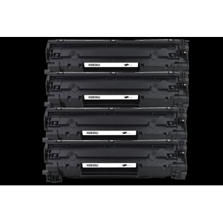 4x Toner Kompatibel für HP LaserJet MFP M 126 NW / M 127 FN / M 127 FP / M 127 FW Y 89 4x CF283A (Schwarz)