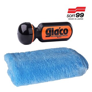SOFT99 Ultra Glaco Scheibenversiegelung Regenabweiser 70ml & Mikrofasertuch INC