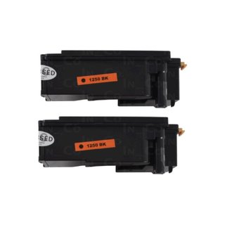 2x Drucker Laser Toner BK/Schwarz kompatibel für Dell 1250 C / 1350 CNW / 1250 / 1350