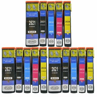 15x Drucker patronen kompatibel für EPSON Expression Premium XP510 XP520 XP600 (3x Black 3x Photoblack 3x Cyan 3x Magenta 3x Yellow)