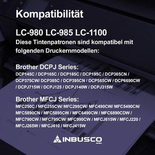 12x Druckerpatronen kompatibel für Brother DCP-145C /