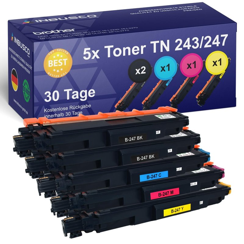 4x Alternativ Brother Toner TN-243 / TN-247 für DCP-L 2x (Black/Schwa,  47,99 €