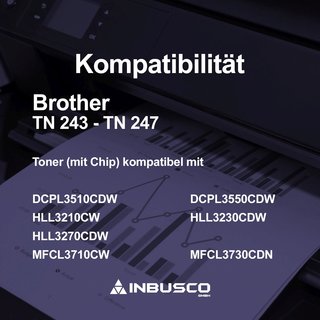 4x Alternativ Brother Toner TN-243 / TN-247 für DCP-L 3510CDW MFC-L 3710CW (TN243-247 1x BK)