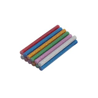 Klebepistole Set 30 (90) W + 12 Klebestifte gefärbte glänzend 7,2 * 100 mm, 12 Stück (2 Stück blau, grün, rot, gold, silber, lila Glitter)
