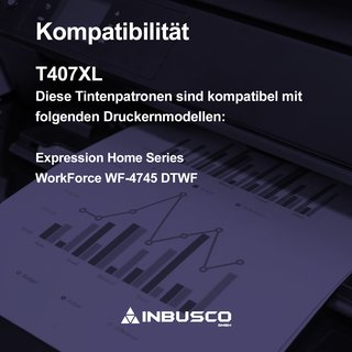 Tintenpatrone T407XL YE  kompatibel mit  Epson WorkForce Pro : WF-4745 DTWF