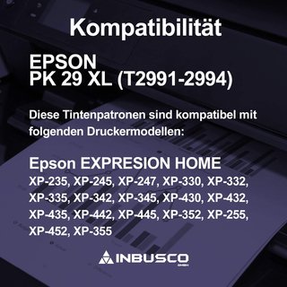 Patrone kompatibel zu Epson2991 / 29 XL BK
